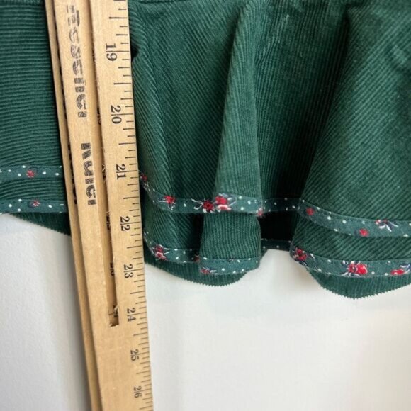 VTG Eger Germany Women's 8 Green Corduroy Button Down Shirt Top Fairy Whimsical - Picture 9 of 16